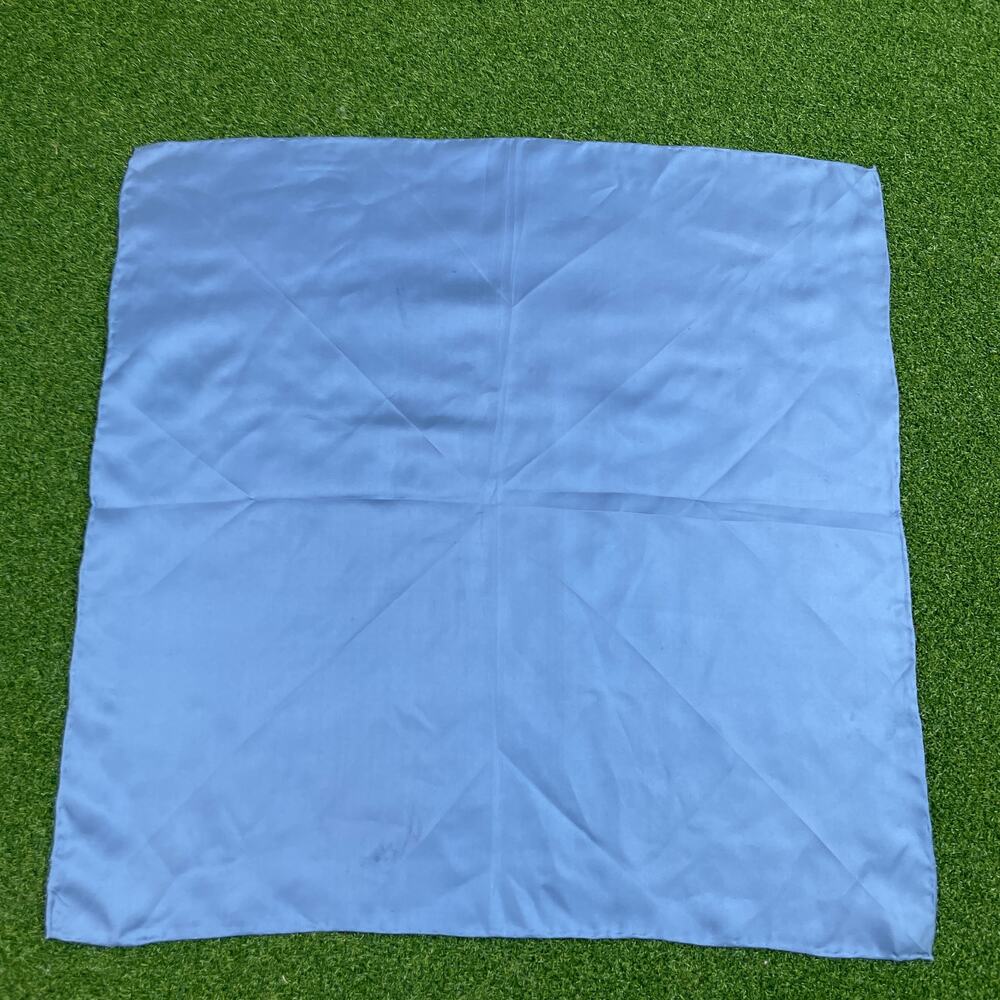 Vintage Ashear Blue Solid All Silk Pocket Square Scarf